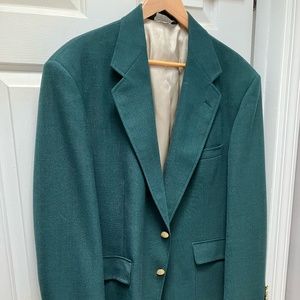 Men's custom blazer in forest green